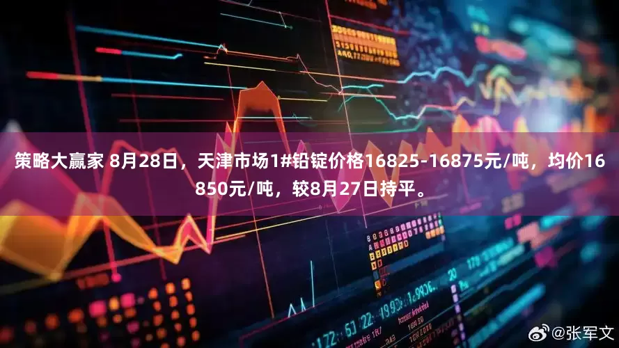 策略大赢家 8月28日，天津市场1#铅锭价格16825-16875元/吨，均价16850元/吨，较8月27日持平。